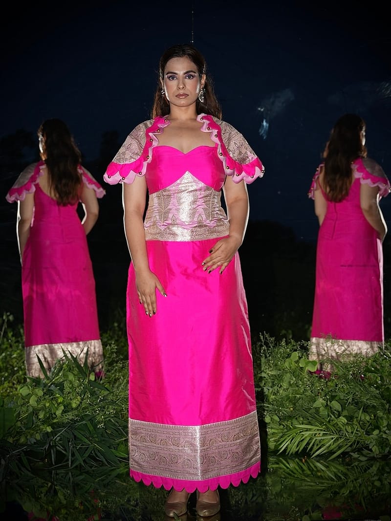 Fuschia Banarasi Drape